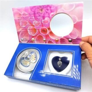 Real Freshwater Wish Pearl Oyster Set with Cage Pendant